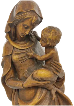 Heiligenfigur Muttergottes mit Jesus im Stil des 18. Jh. (Oberammergau), Holz, Höhe ca 68cm - Bild 2