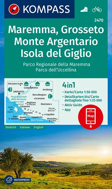 KOMPASS Wanderkarte Maremma, Grosseto, Monte Argentario, Isola del Giglio - Bild 2