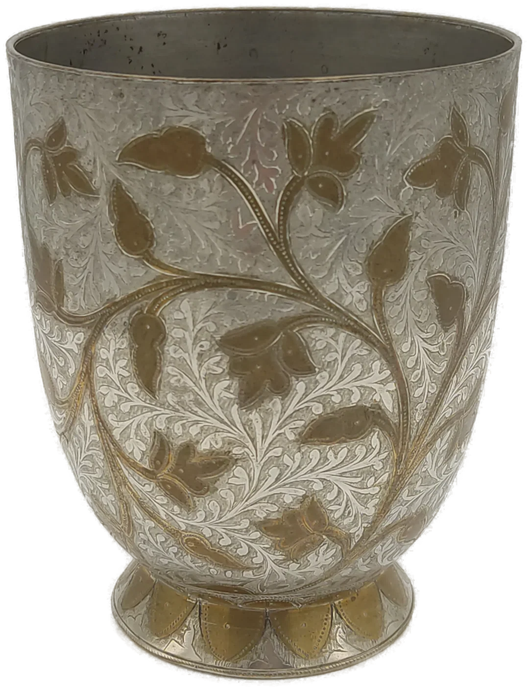 Messingbecher mit floraler Gravur | Indischer Vintage-Schatz - Bild 4