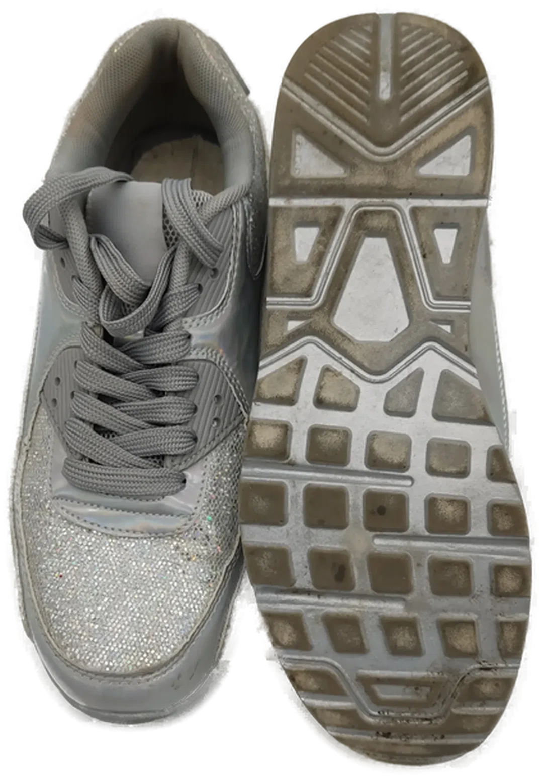  Damen Sneaker silber glänzend - Gr. 39,5 – Bild 3
