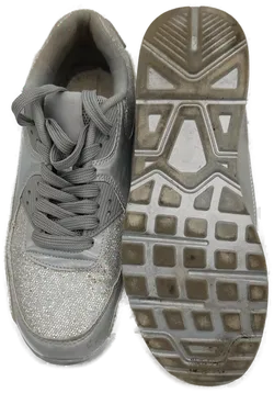  Damen Sneaker silber glänzend - Gr. 39,5 - Bild 3