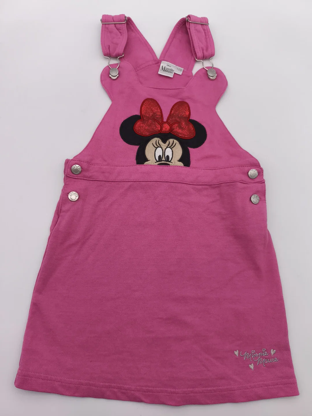 3 tlg. Bekleidungsset, Mädchen, Gr. 110/116, 1x Latzkleid "Minnie Mouse", 2x Leggins – Bild 2