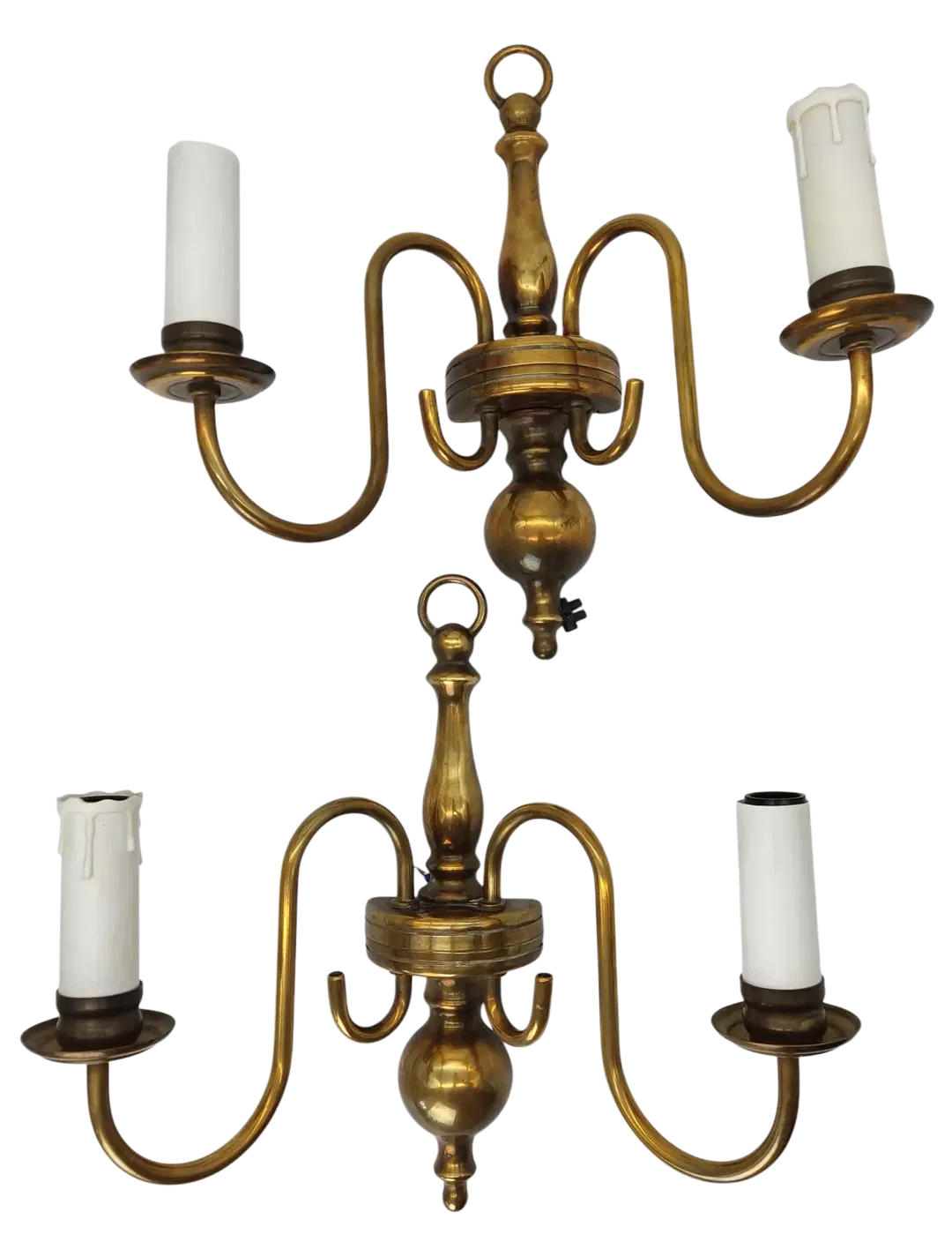 Messing Wandleutchen 2-flammig - SET  - Bild 1