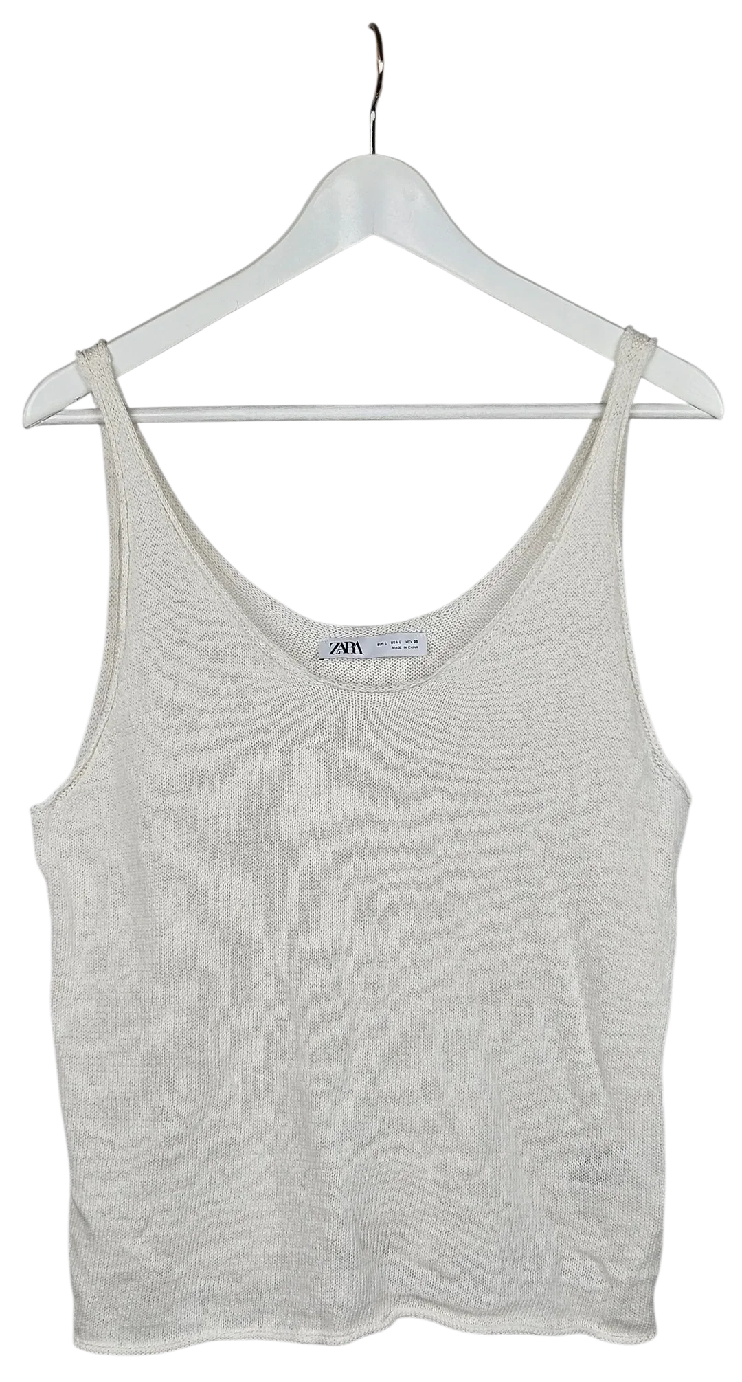 ZARA Damen Sticktop, creme - Gr. L  - Bild 4