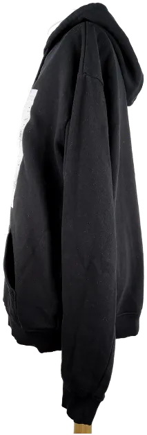 Sweater "FSBN Regular Fit", langarm mit Kapuze, schwarz mit Aufdruck und Bauchtasche, Größe XL – Bild 2