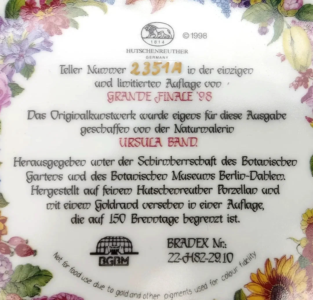 Hutschenreuther Sammelteller - „Grande Finale 1998“ von Ursula Band (Teller 2351 A) – Bild 3