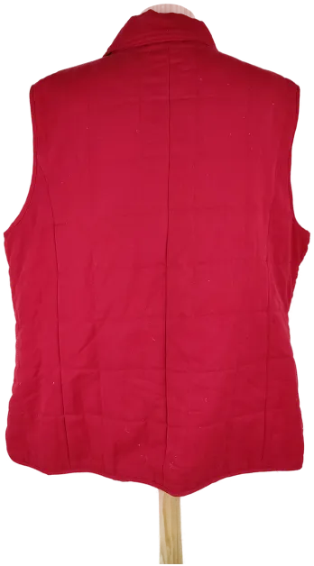 Gilet 'CANDA' ärmellos mit Kragen, weinrot mit Zipp und Taschen, Größe 50 – Bild 3