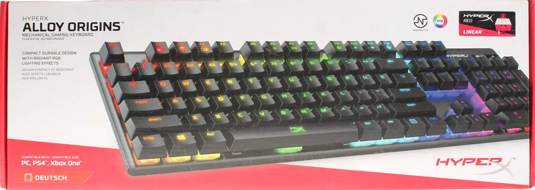 HyperX Alloy Origins RGB Mechanische Gaming-Tastatur – HyperX Red Switches, Aluminiumgehäuse, DE Layout - Bild 3
