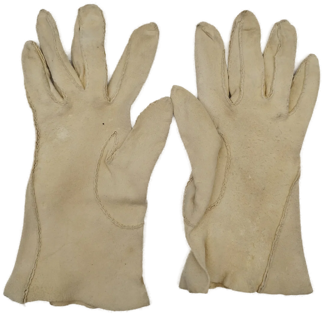 Antiquarische Handschuhe - creme-weiß / ca. 22cm größ – Bild 4