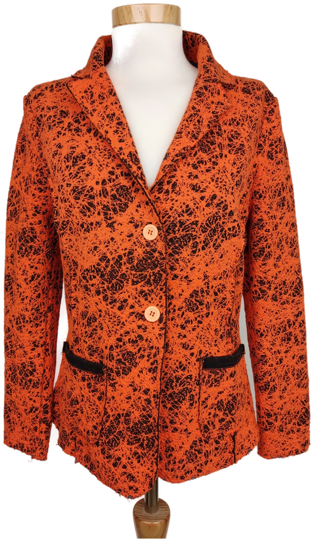MRJ Damen Blazer orange/schwarz gemustert - IT 38 - Bild 1