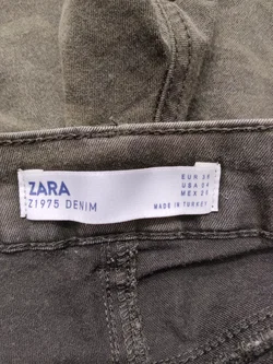 Zara Damenhose in Olivgrün, L30 | Detailstarker Casual-Look – Vorschau 3