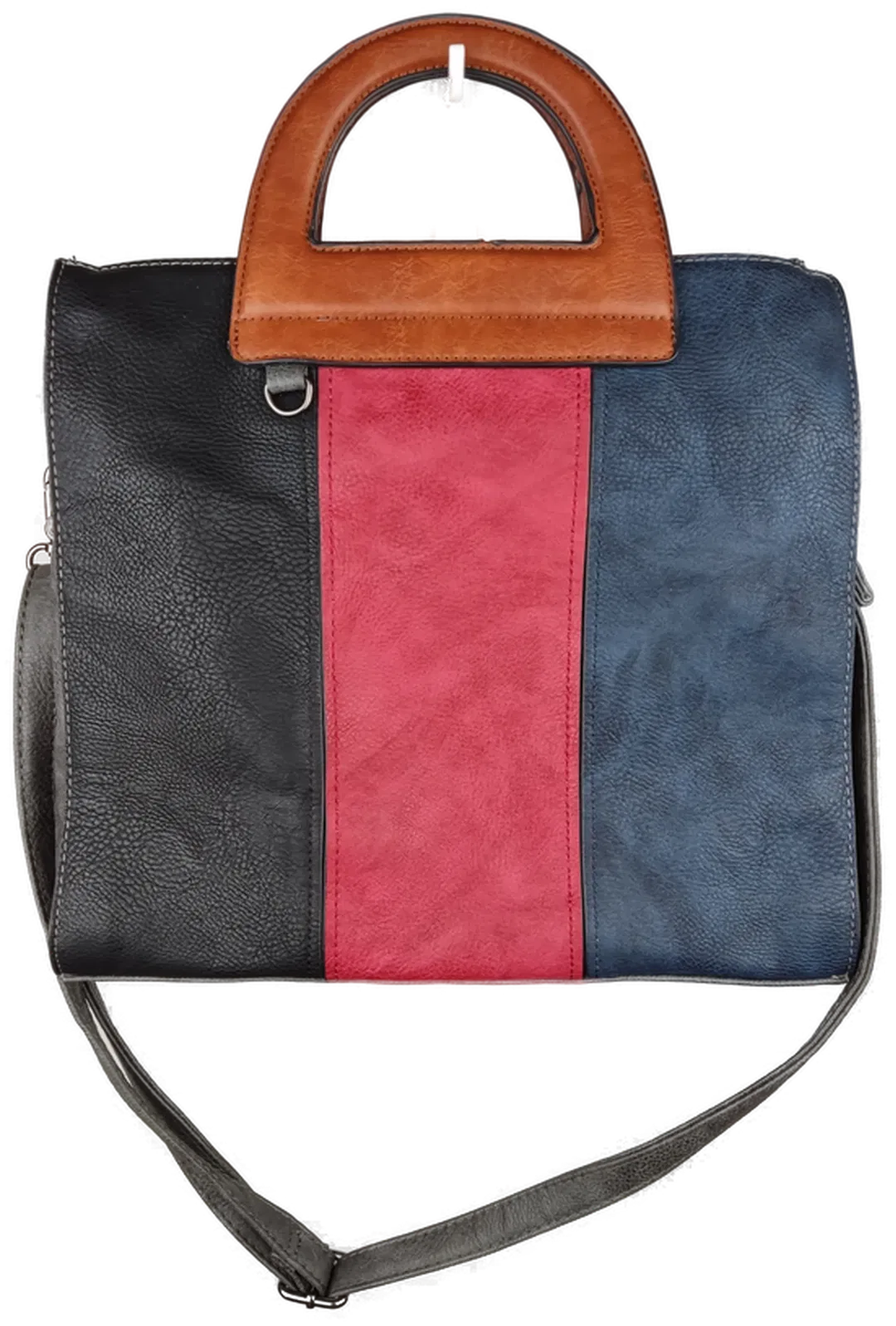 Damen Handtasche, schwarz/rot/blau/grau - Bild 1
