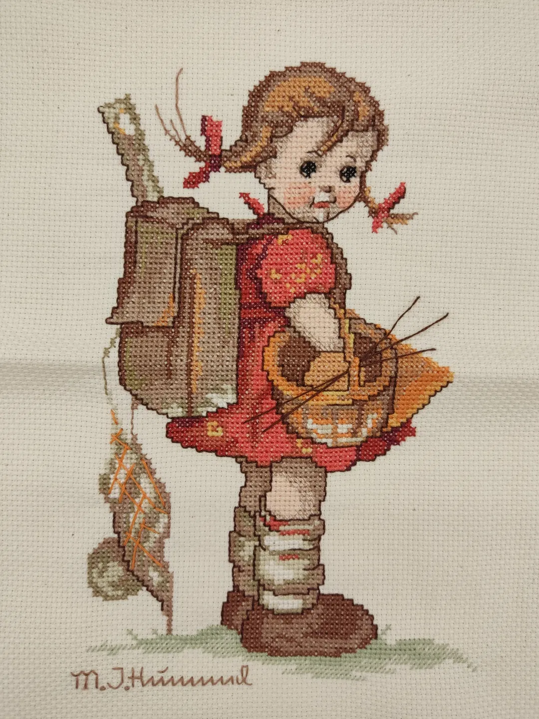 M. J. Hummel-Kreuzstich-Bild: Mädchen mit Schultasche - Bild 4