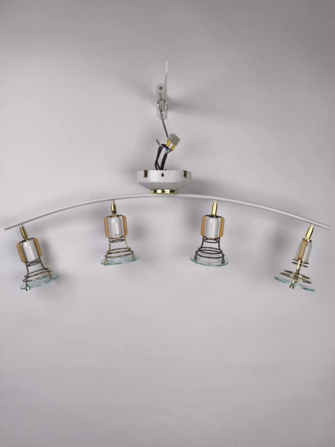 Deckenlampe, Metall/Holz/Glas - Bild 1