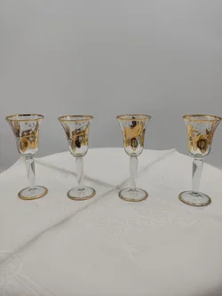 Schnapsgläser 4er-Set Goldrand, Blättermuster  | Vintage-Glanz – Vorschau 5