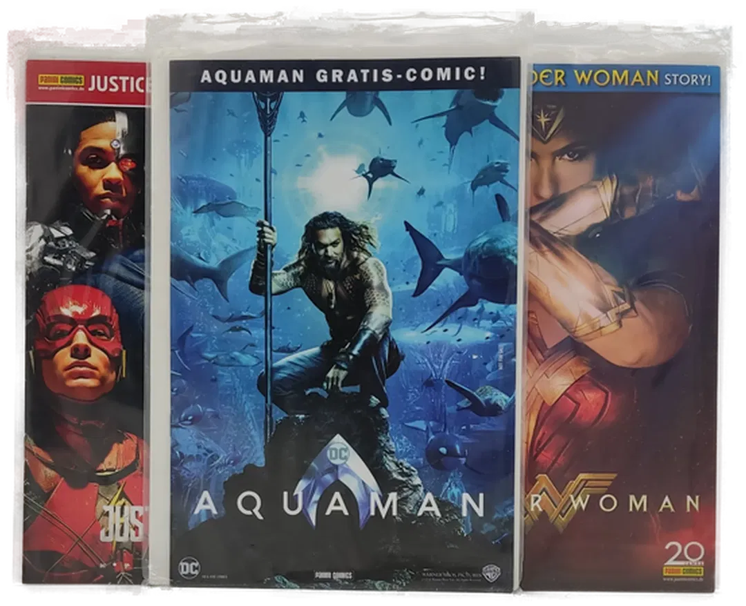 PANINI DC Comics WONDERWOMAN/AQUAMAN/JUSTICE LEAGUE - 3 Stück - Bild 2