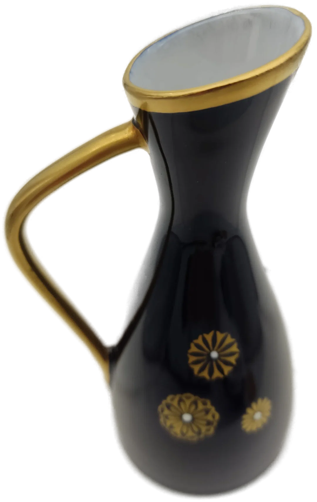 Lichte Porzellan Vase (Fine China) Echt Kobalt Gold  | Aus Thüringischen Manufaktur – Bild 5