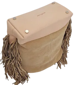 Max V. Koenig Damen Handtasche mit Fransen, beige/creme - Höhe ca. 37 cm  - Bild 3