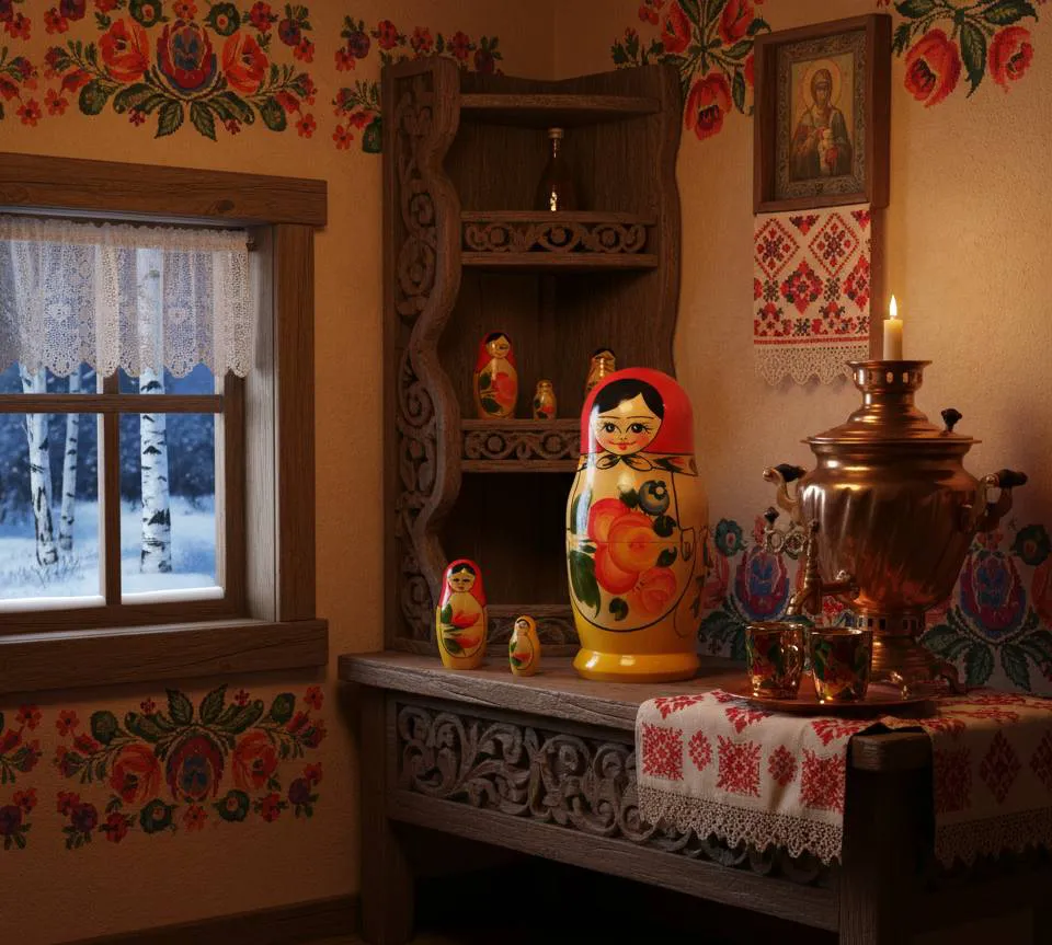 Russische Matroschka Holzpuppen – 5-teilig, handbemalt, traditionelles Design - Bild 4