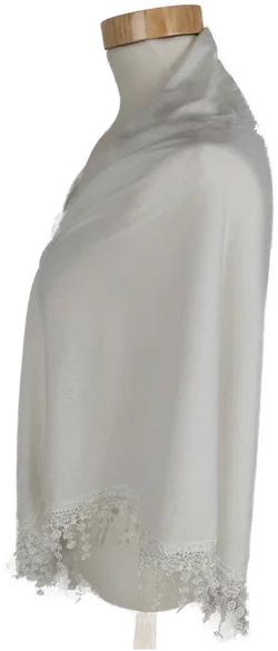 Dreiecktuch mit Spitze, weiß, Größe ca 180 x 120 x 120 cm – Vorschau 2