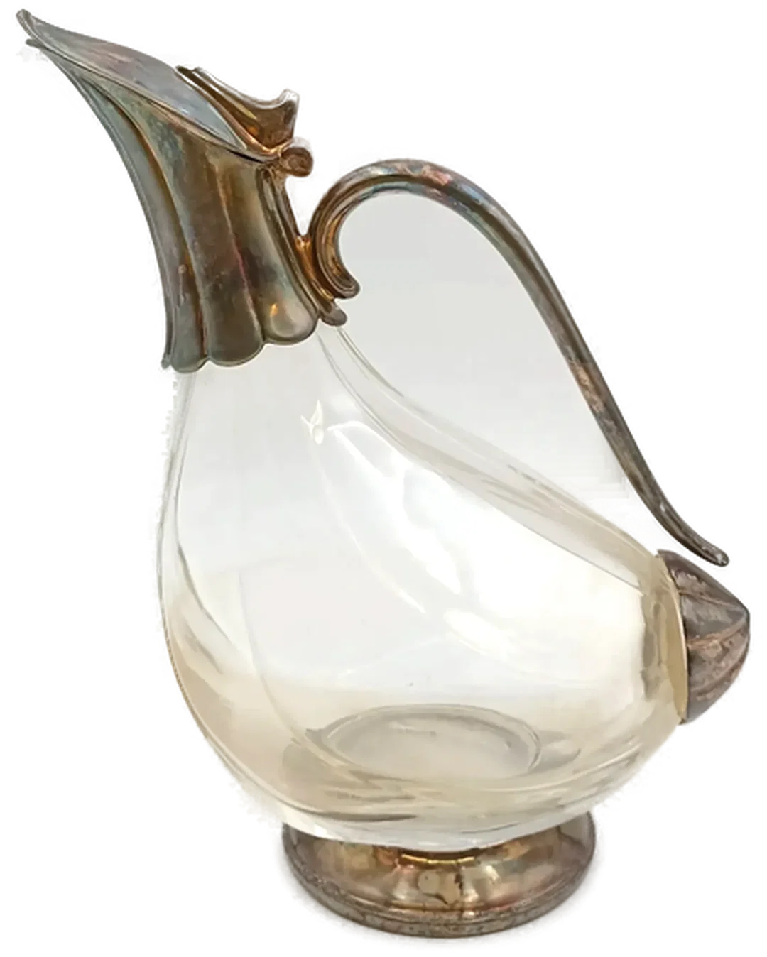 Glas-Dekanter in Entenform mit Versilberten Details – Bild 2