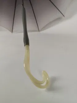 Vintage-Flanierschirm / Sonnenschirm / Damenschirm mit grauem Farbverlauf und ausgefallenem Griff - Bild 4