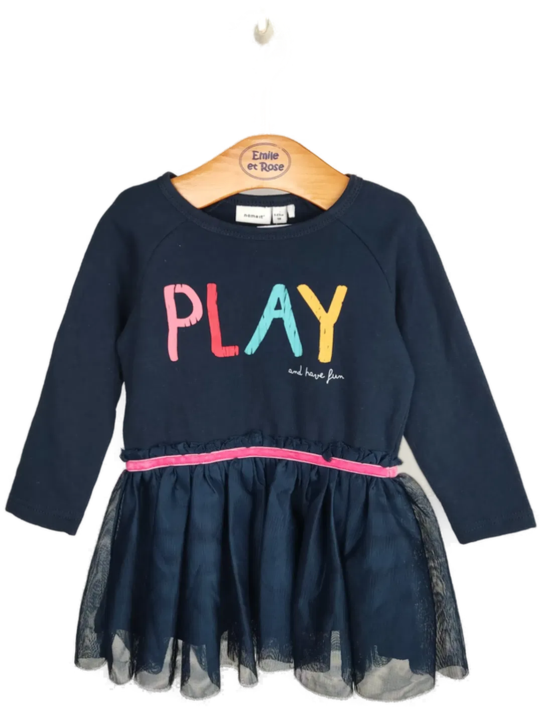 name it Mädchen Kleid mit Tüllröckchen dunkelblau - 86 - Bild 4