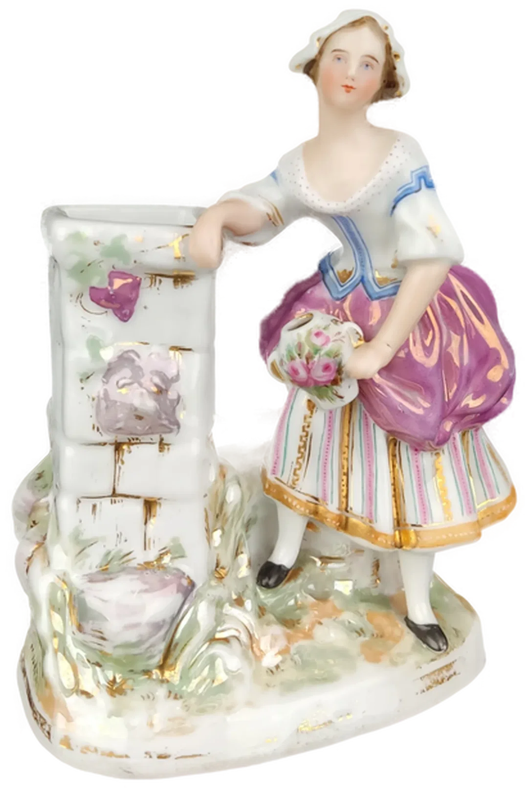 Dekoskulpturen aus Porzellan - Rococo Bauernmädchen und Jäger – Bild 2