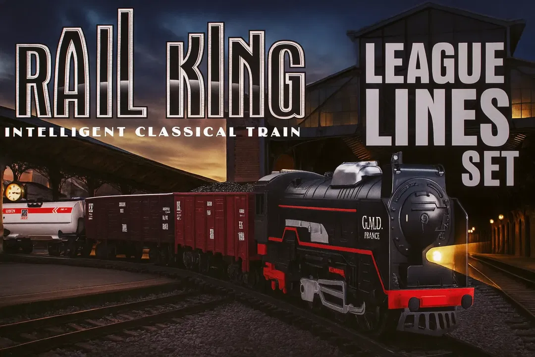 Rail King „Intelligent Classical Train“ – Modelleisenbahn Set – ca. 104 × 68 cm Streckenlayout – Batteriebetrieben - Bild 1