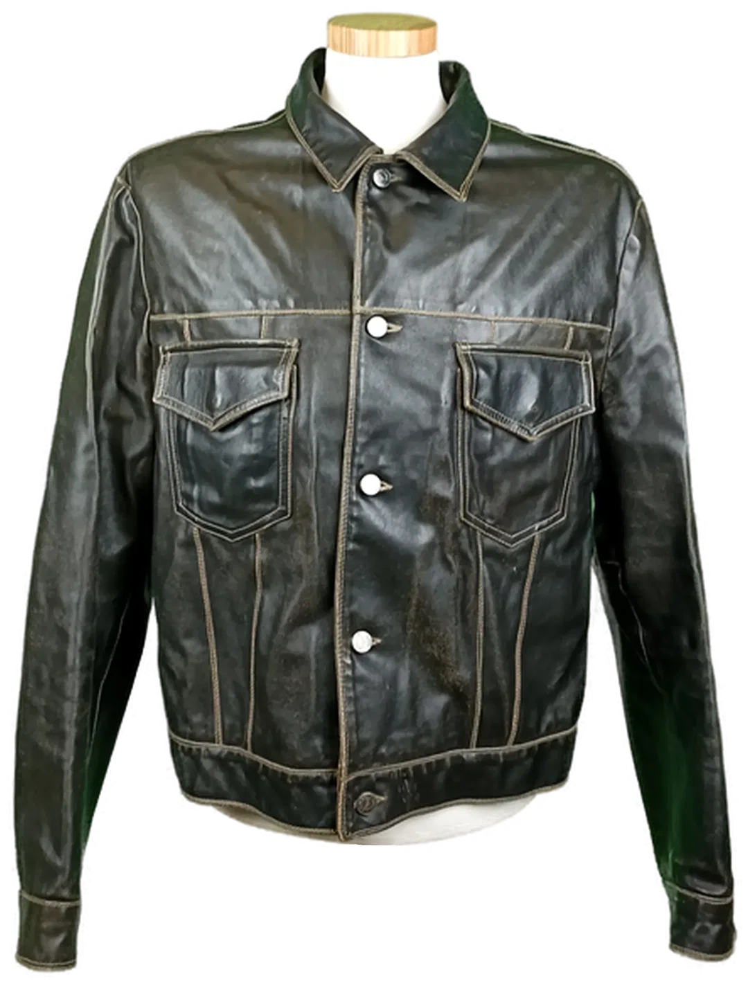 Armani Jeans Herren Lederjacke dunkelbraun Gr. XL - Bild 4