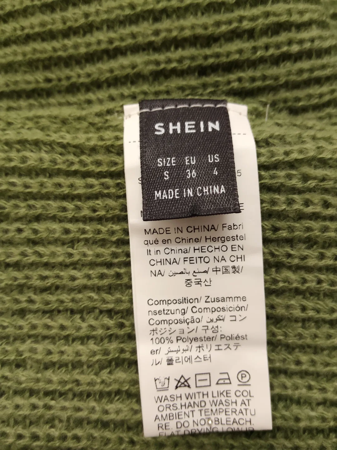 Damenkleid Shein Olivgrün, Strickoptik | Winterlicher Charme – Bild 4