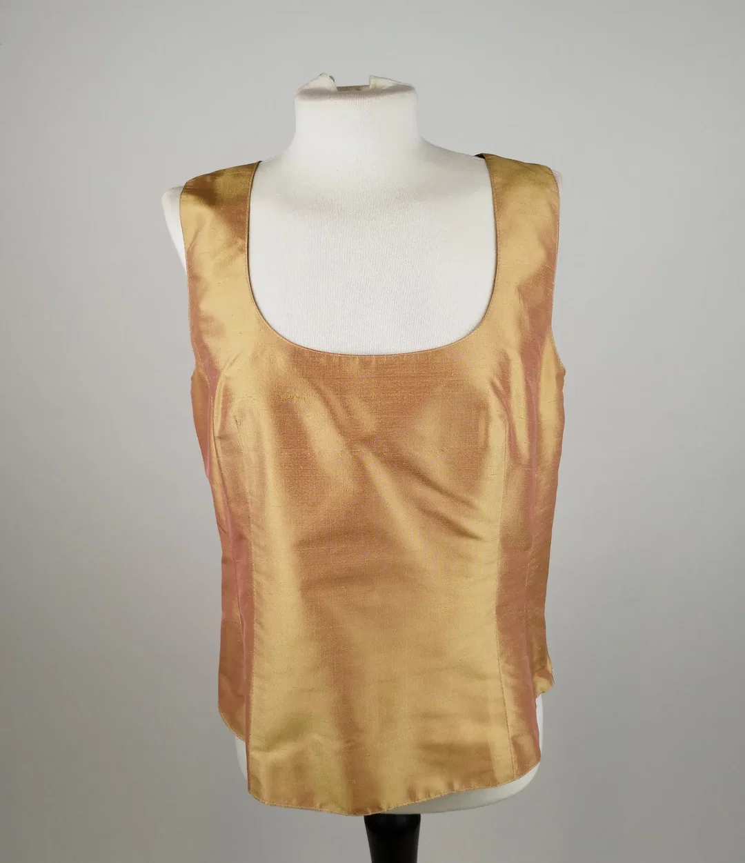 Schimmerndes Tanktop - gold/rosa / mit Reißverschluss – Bild 1