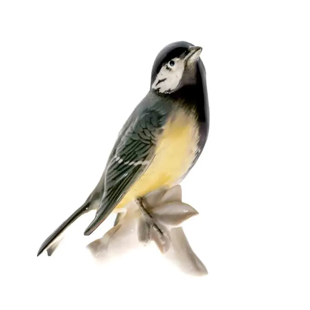 Karl Ens Porzellanfigur – Kohlmeise, handbemalt, ca. 10 cm, Deutschland - Bild 1