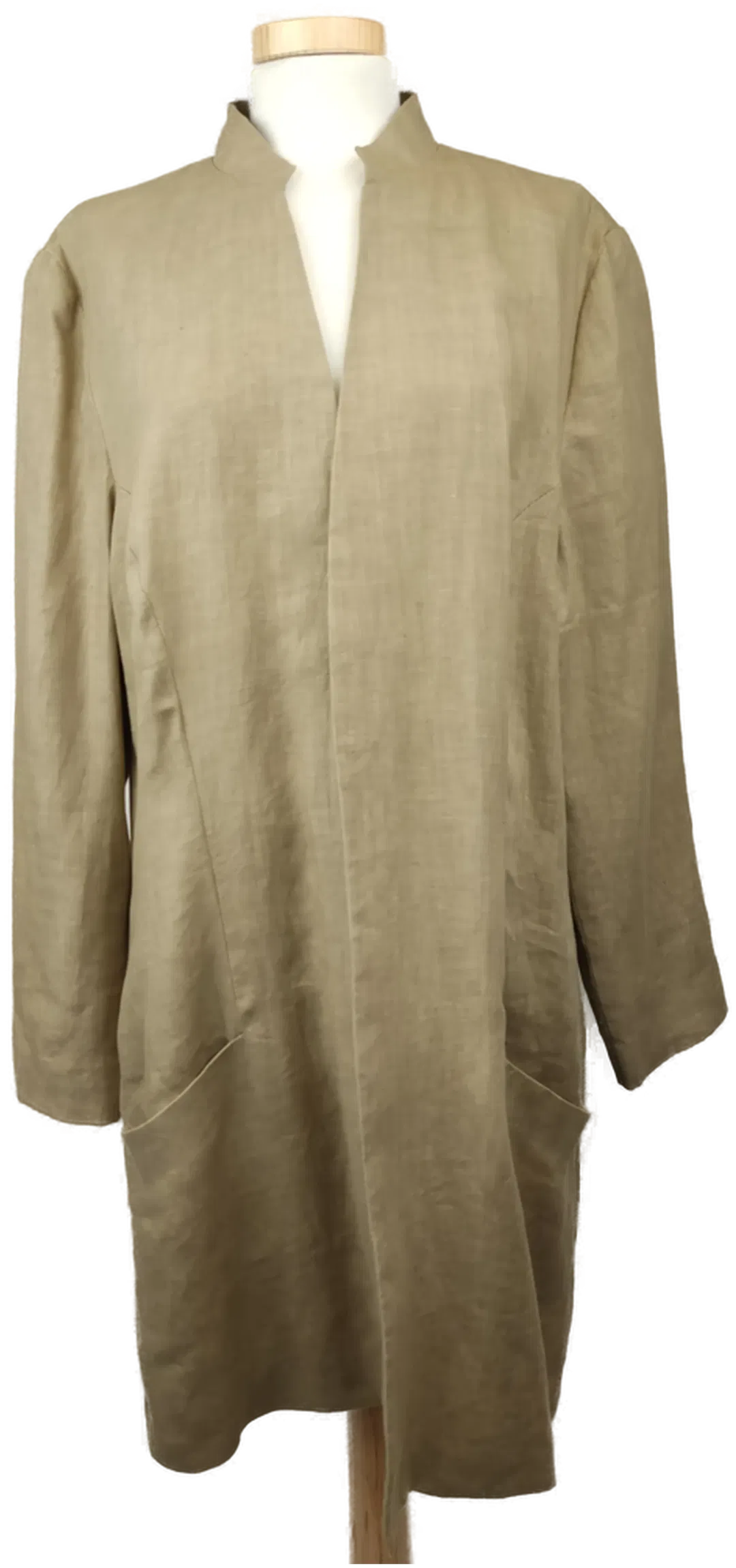 Damenmantel Stehkragen ohne Knöpfe beige - XL/42 - Bild 1