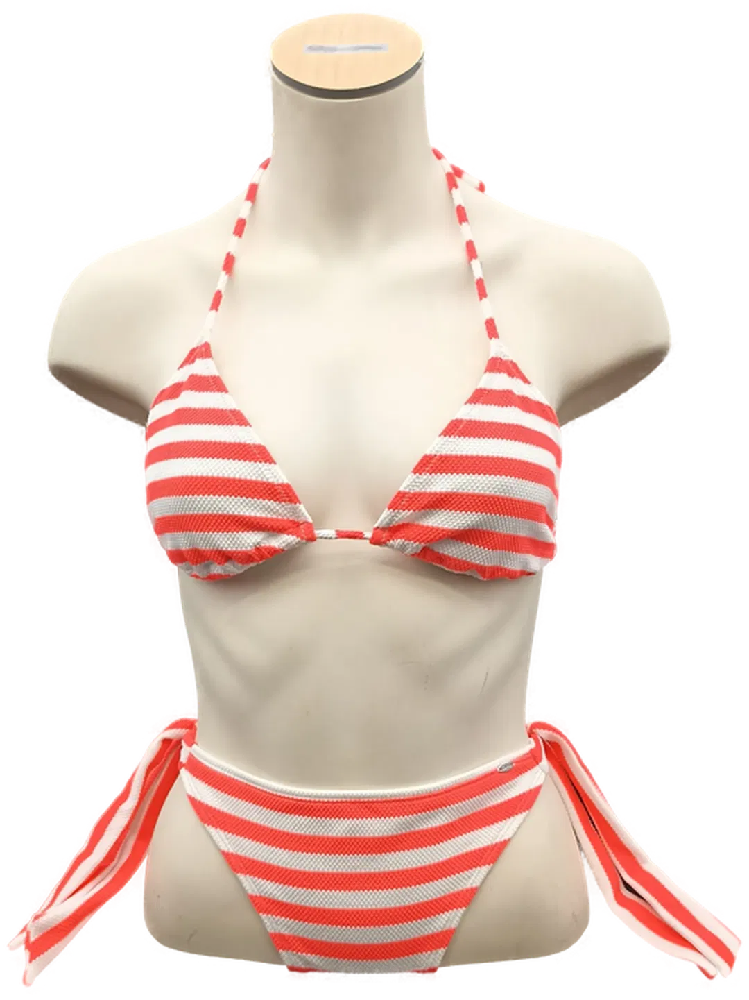 Skiny Triangel-Bikini neon pink/weiß gestreift Gr. 40 - Bild 1