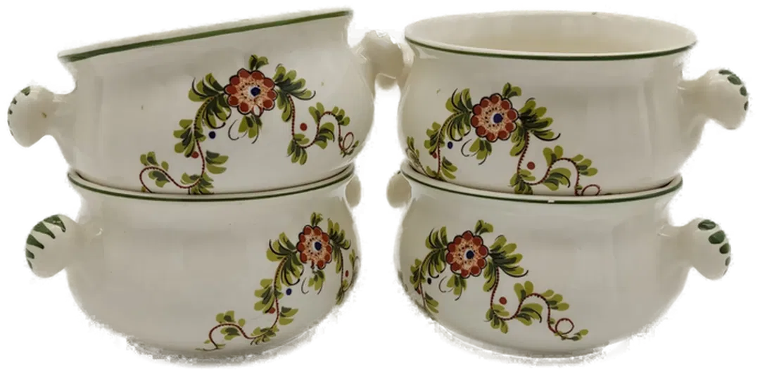 Vintage Suppenschüssel 4 Stück mit Blumendekor - Bild 1