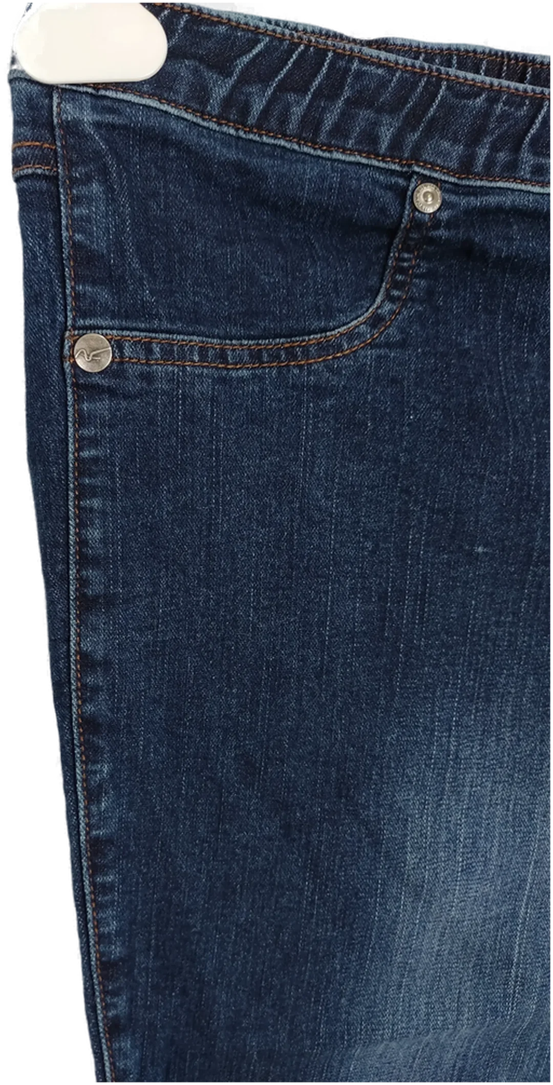 Jeans, lang mit Stretch und Gummizugbund, dunkelblau, Größe 48 – Bild 2