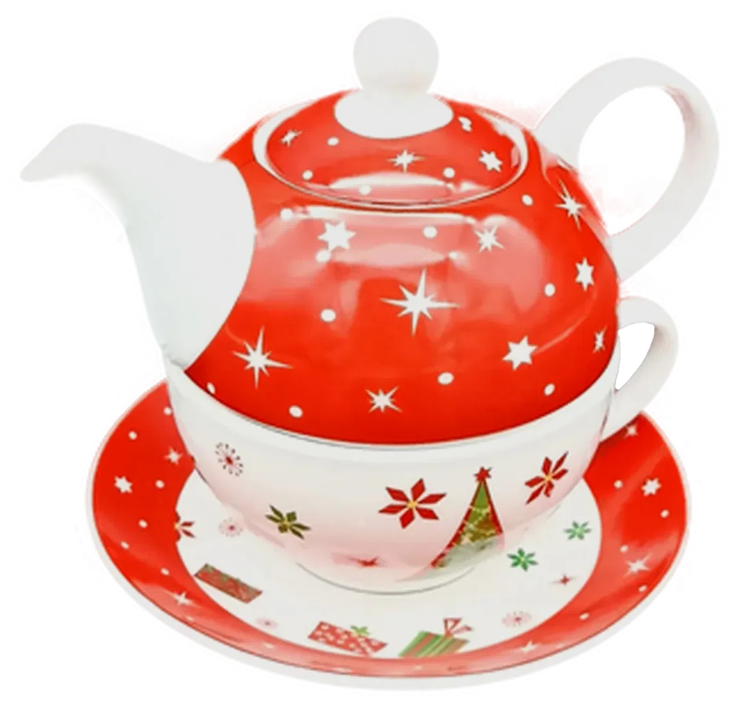 Teekanne & Teetasse mit weihnachtlichem Motiv  - Bild 4