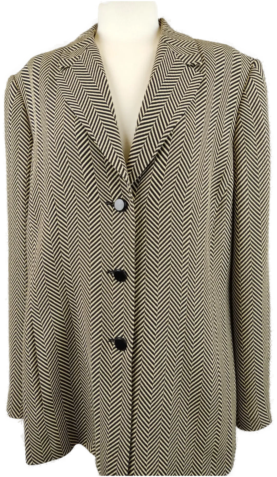 Frankenwälder Damenblazer / beige-schwarz gemustert - XL/42 - Bild 1