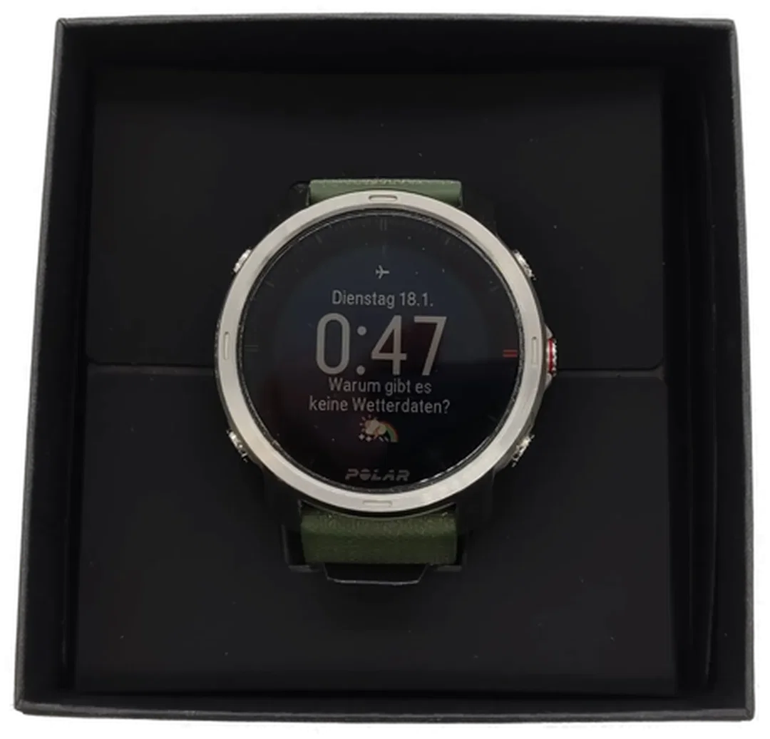 Polar Grit X Smartwatch Outdoor Multisport GPS Größe: M-L  grün/silber – Bild 2