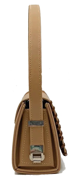 Vintage Schultertasche beige/braun – Vorschau 3