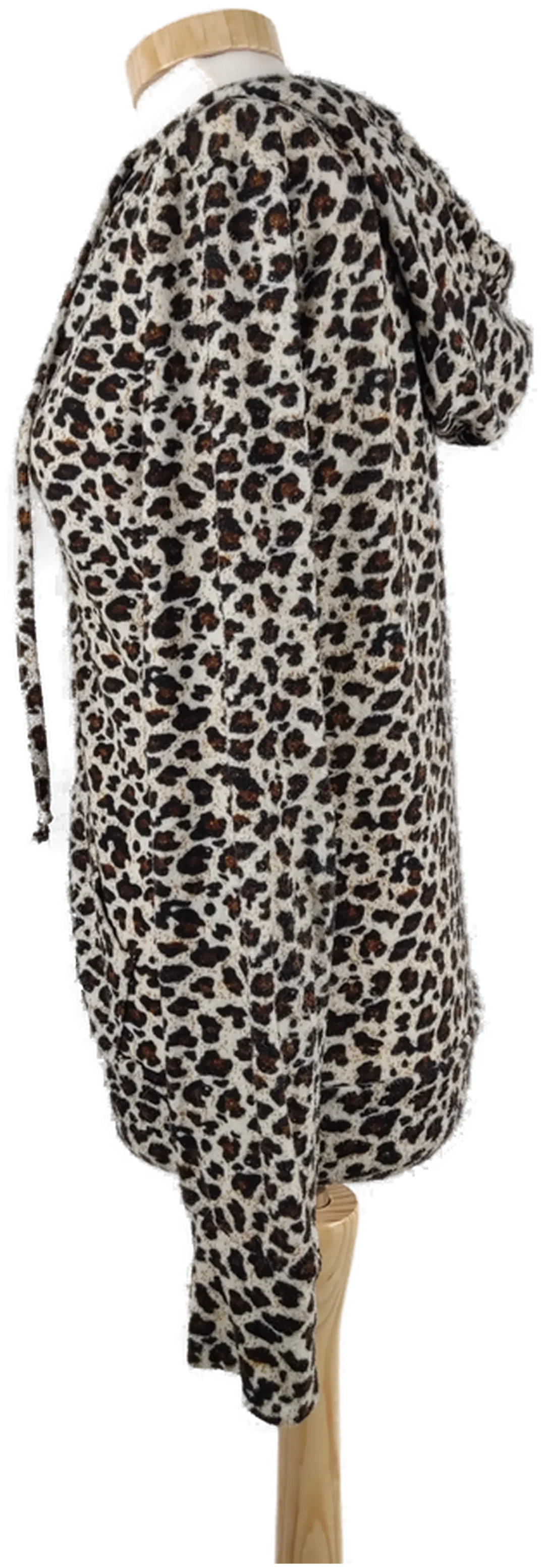 Weste 'blind date - Casual Wild', langarm mit Zipp und Kapuze, braun/beiger Animalprint, Größe M – Bild 2