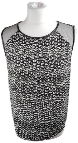 MANGO Damen-T-Shirt Schwarz-Weiß Mit Muster | Casual-Chic