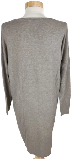 Strickkleid langarm mit Rundhalsausschnitt, braun mit Taschen, Größe 38 (geschätzt) - Bild 4