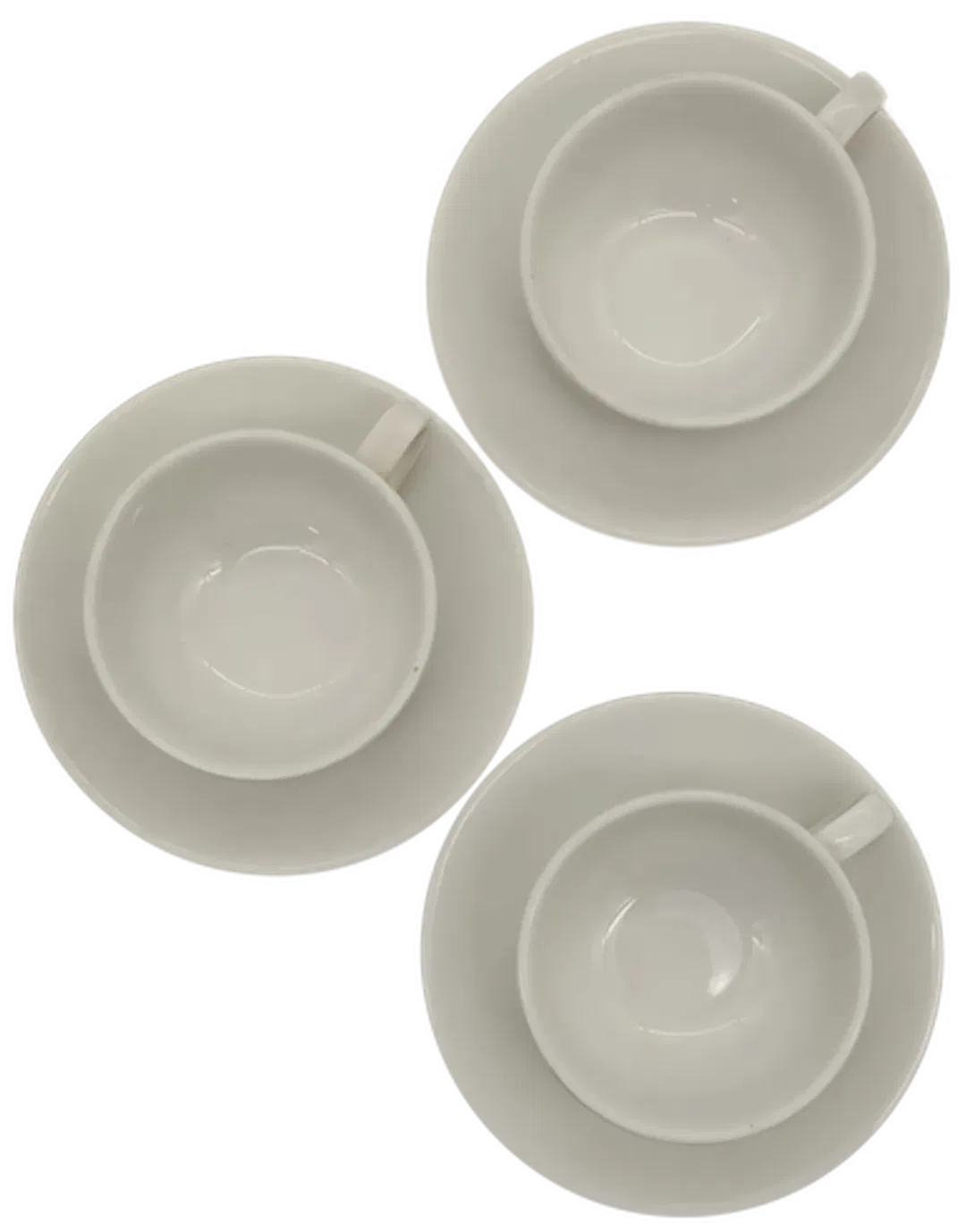 Lilien Porzellan Mokka-Tassen mit Unterteller – 3-teiliges Set, Vintage Weiß - Bild 4