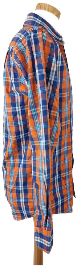 Tom Ramsey Herrenhemd orange/blau kariert - Gr. M - Bild 2