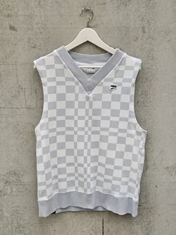 PUMA Herren Vintage Pullunder, grau/weiß- Gr. S