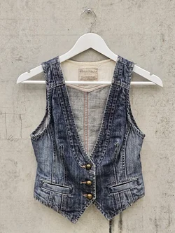 ANASTACIA by S.OLIVER Damen Jeansweste, blau - Gr. XS