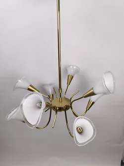 Deckenleuchte Messing/Glas, 8-flammig – Vorschau 5