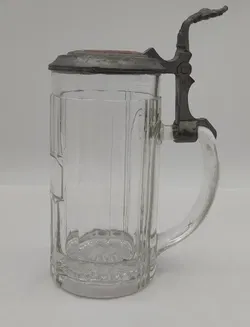 Antiker Bierkrug mit Zinndeckel - Bild 3